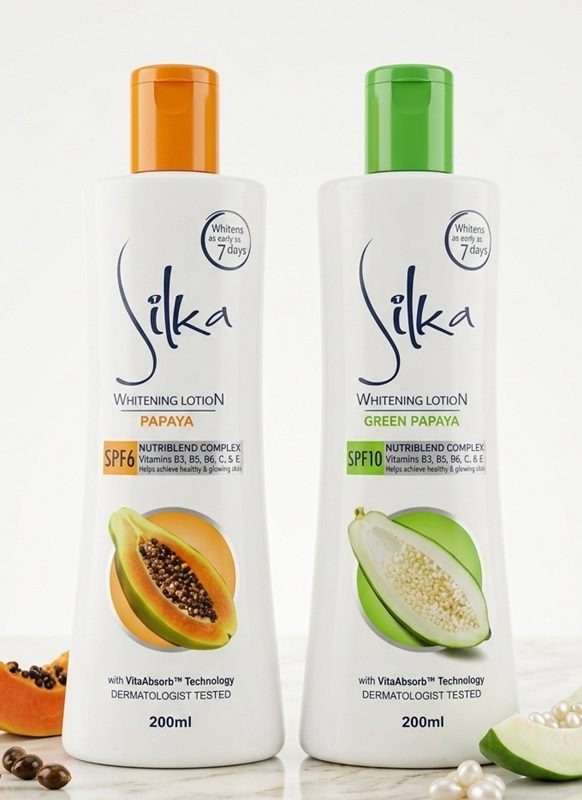  Silka Whitening Lotions (Papaya and Green Papaya)
