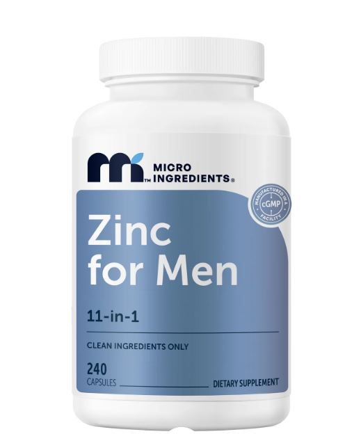 Micro Ingredients Zinc 11-in-1 Complex for Men, 240 Capsules