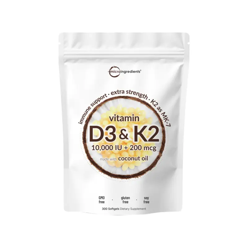Micro Ingredients Vitamin D3 K2 10000 IU-300 Softgels