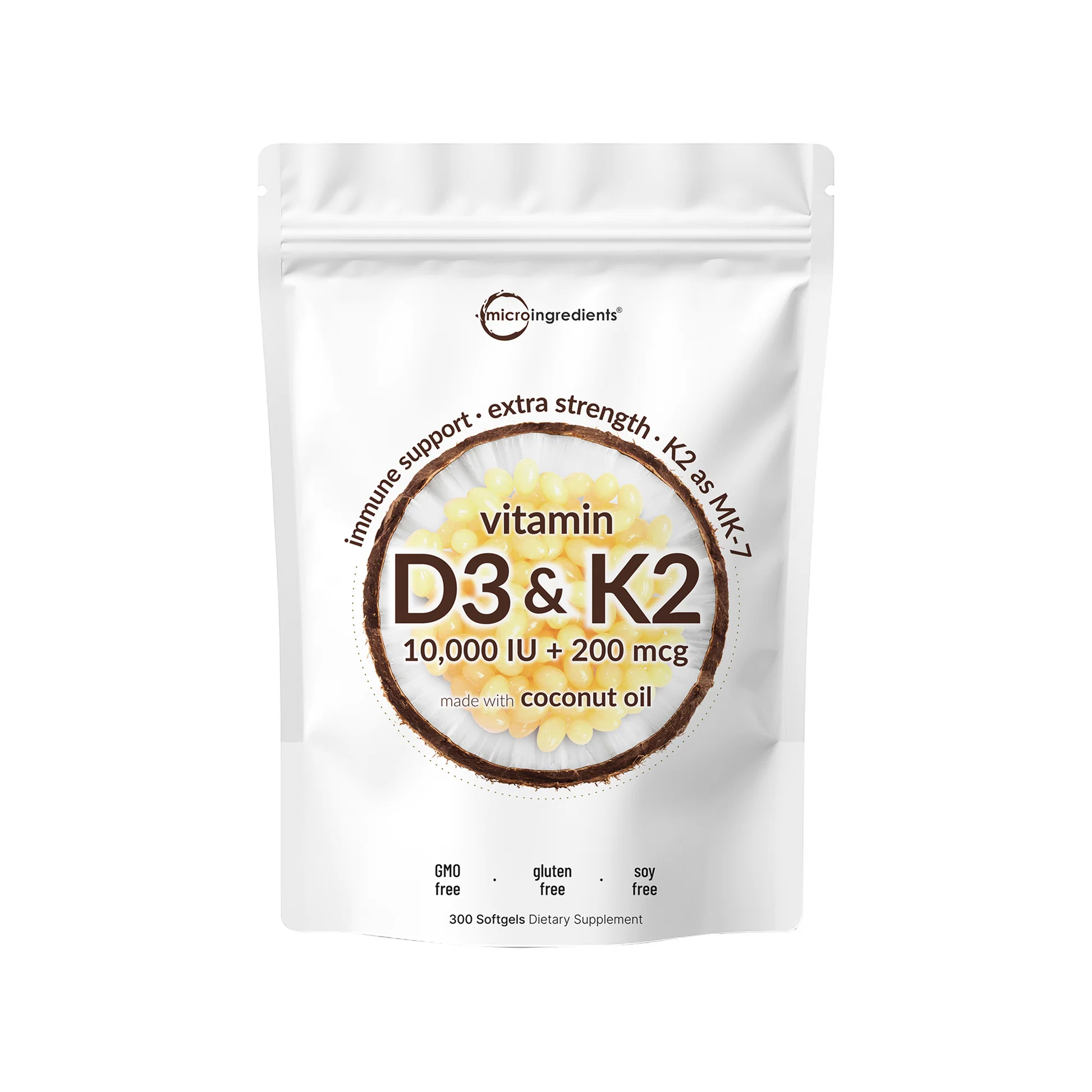Micro Ingredients Vitamin D3 K2 10000 IU-300 Softgels